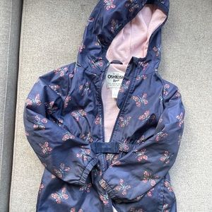 OshKosh girls 5T light windbreaker jacket. Navy with sweet floral design.